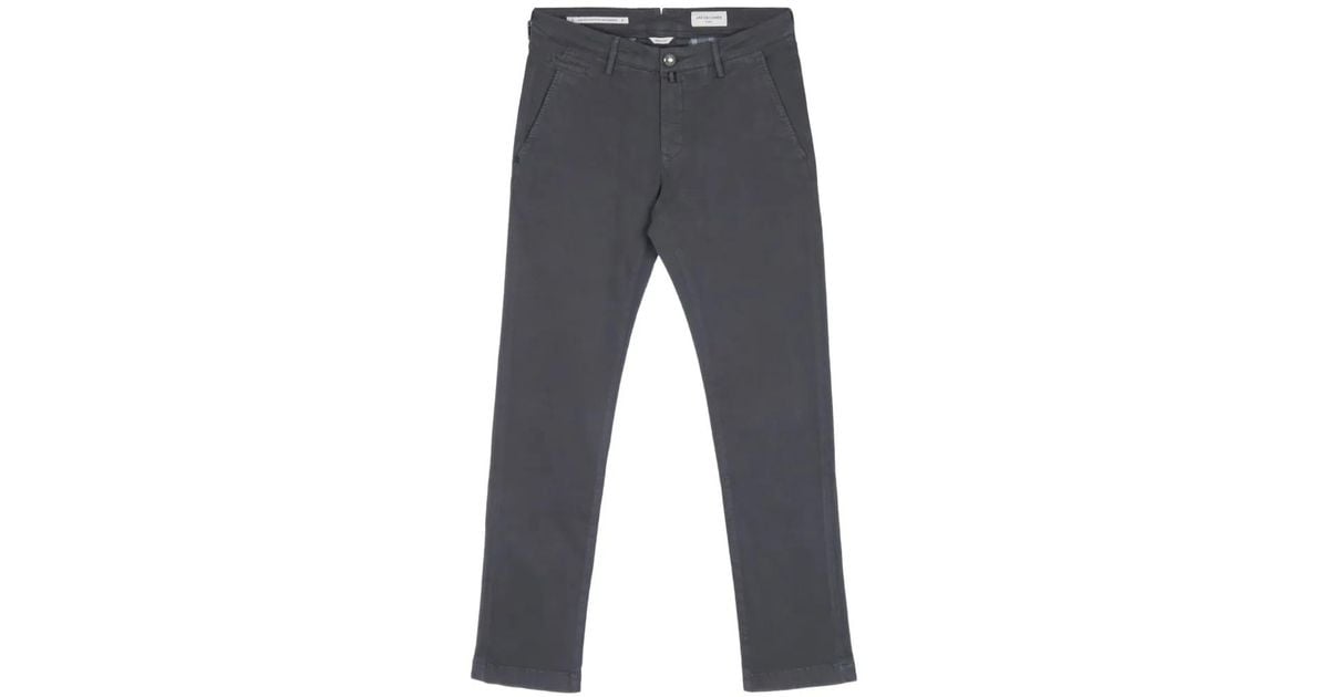Jacob Cohen Slim-Fit Chinos Trousers in Gray for Men | Lyst
