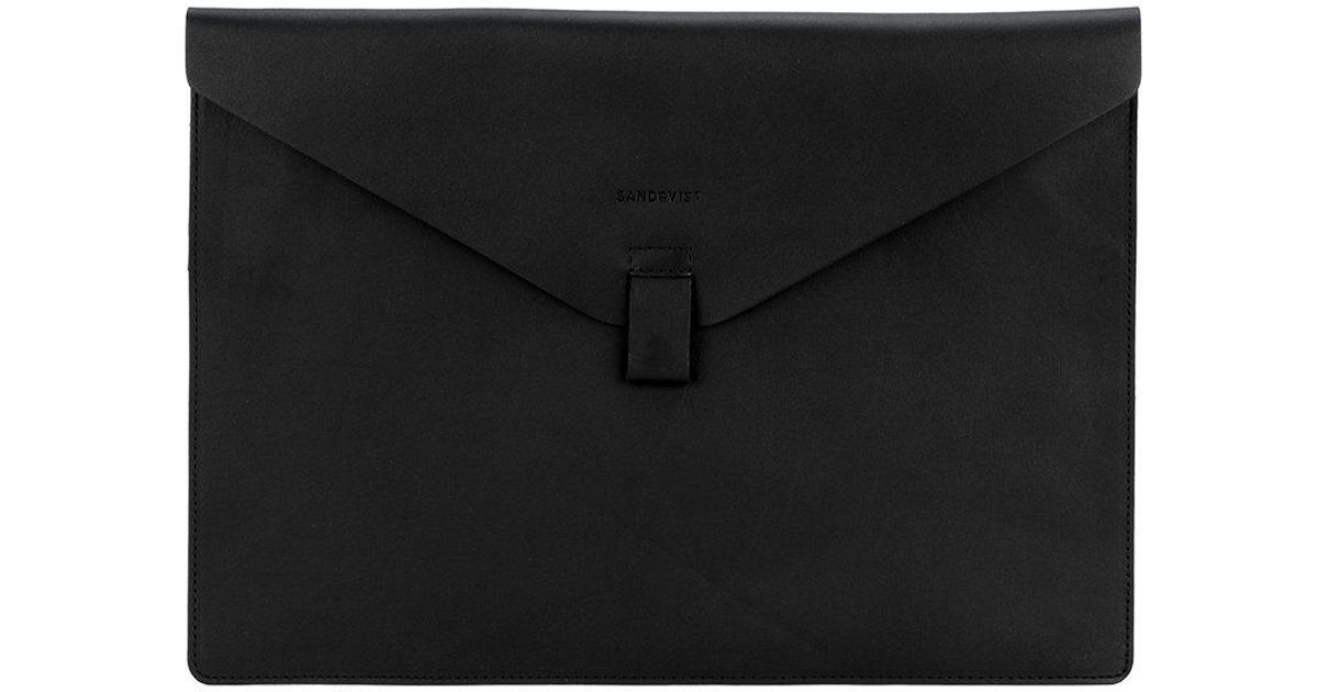 Sandqvist Leather 'gustav' Laptop Case in Black for Men - Lyst