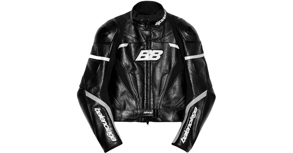 【新品】Balenciaga logo biker jacket レザー