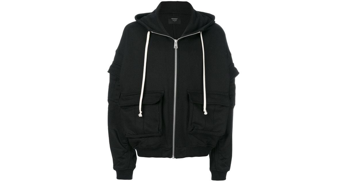 Represent Cotton Baggy Drawstring Hoodie in Black for Men - Lyst