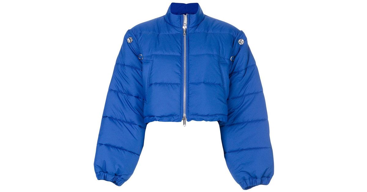 3.1 Phillip Lim Synthetic Cropped Puffer Jacket in Blue - Lyst