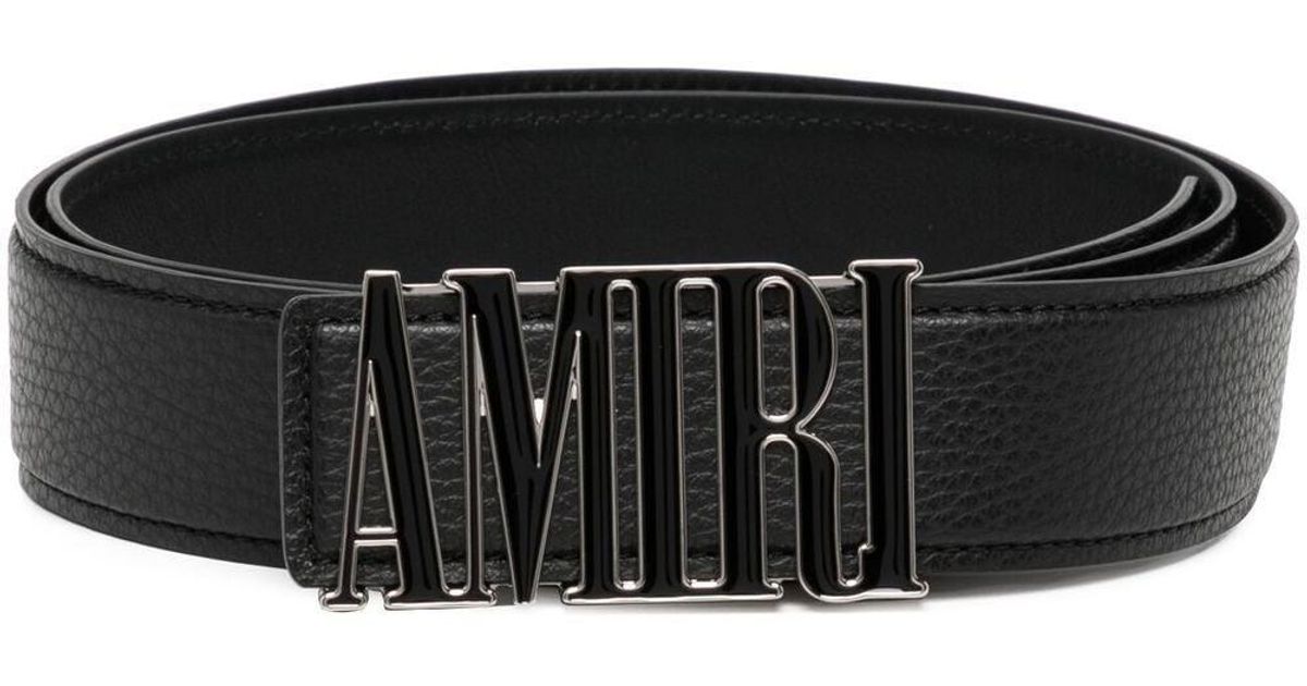 Amiri Logo-plaque Leather Belt in Black for Men | Lyst