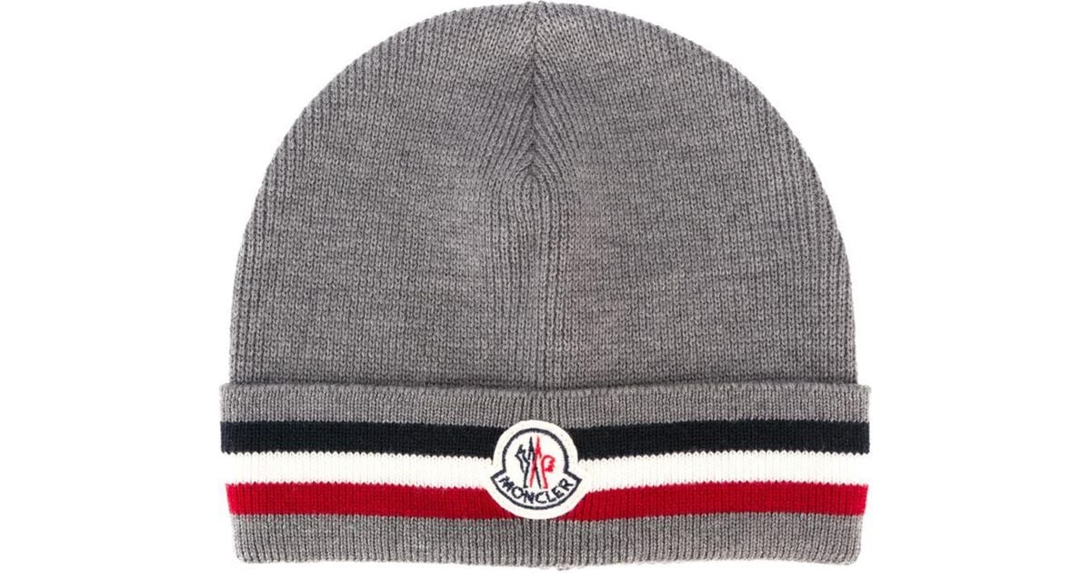 moncler striped beanie