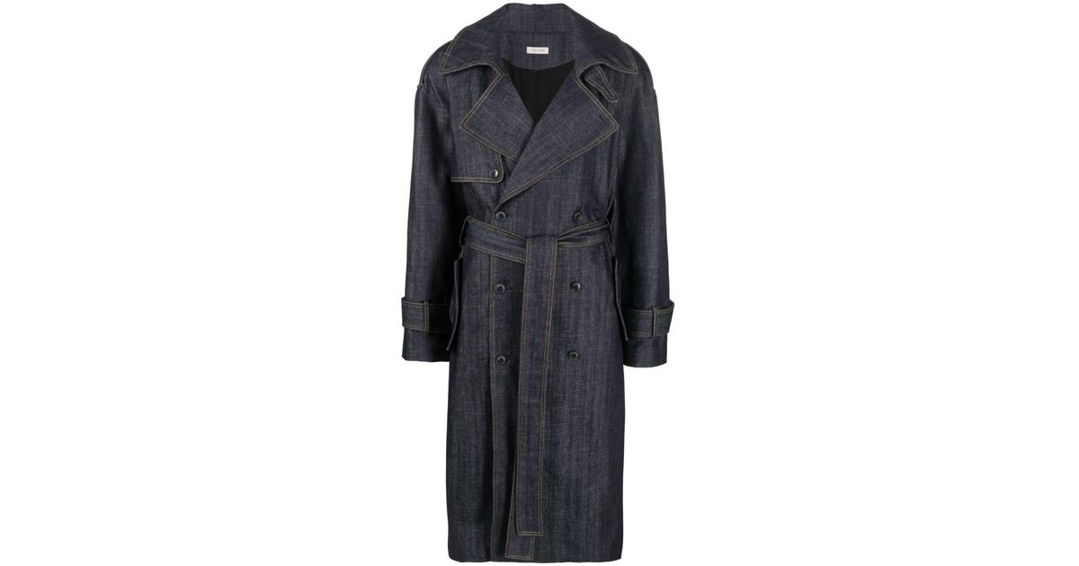 The Mannei Denim Trench Coat in Black | Lyst Canada