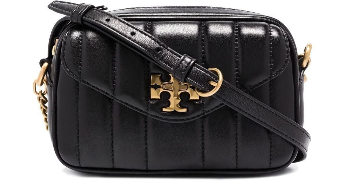 Tory Burch Leather Kira Quilted Camera Bag In Black Lyst Australia 
