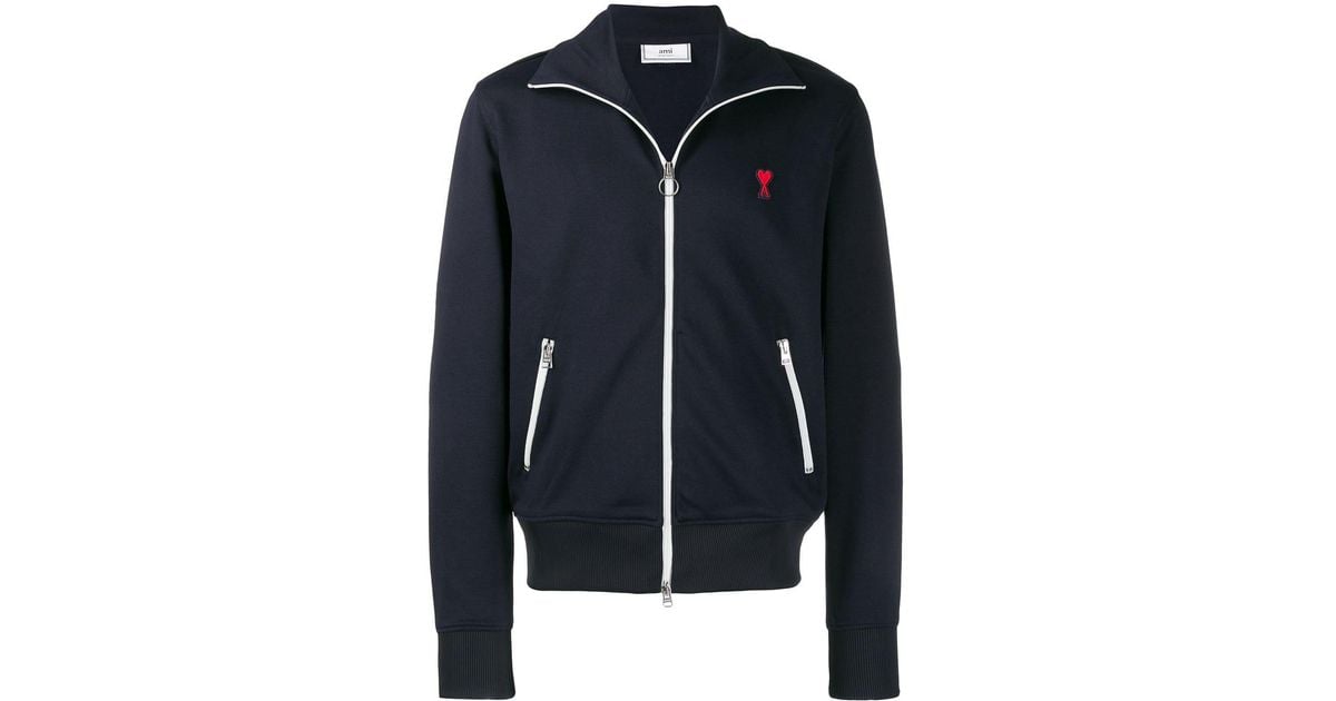 Ami Paris Ace Of Hearts Patch Sweatshirt in Blue for Men Lyst