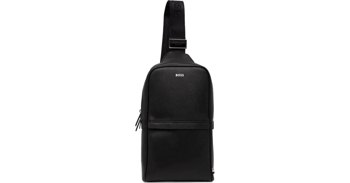 BOSS Liriel Crossbody MG Black - Borsa A Tracolla Compatta 20x15 Cm, In Poliuretano Riciclato