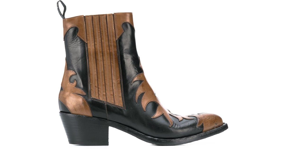 Botas estilo western con apliques Sartore de Cuero de color Negro | Lyst