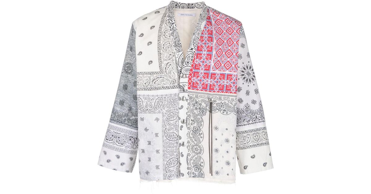 Children of the discordance Bandana Patchwork-print Cotton Jacket in White  for Men | Lyst