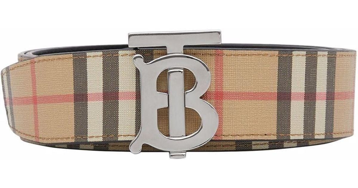 Burberry Monogram-Buckle Vintage Check Belt - Neutrals for Women