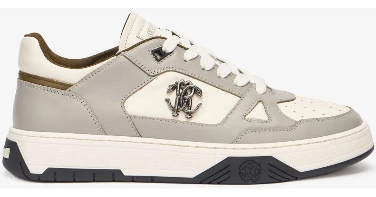 Roberto Cavalli Rc-Logo Sneakers in White for Men | Lyst
