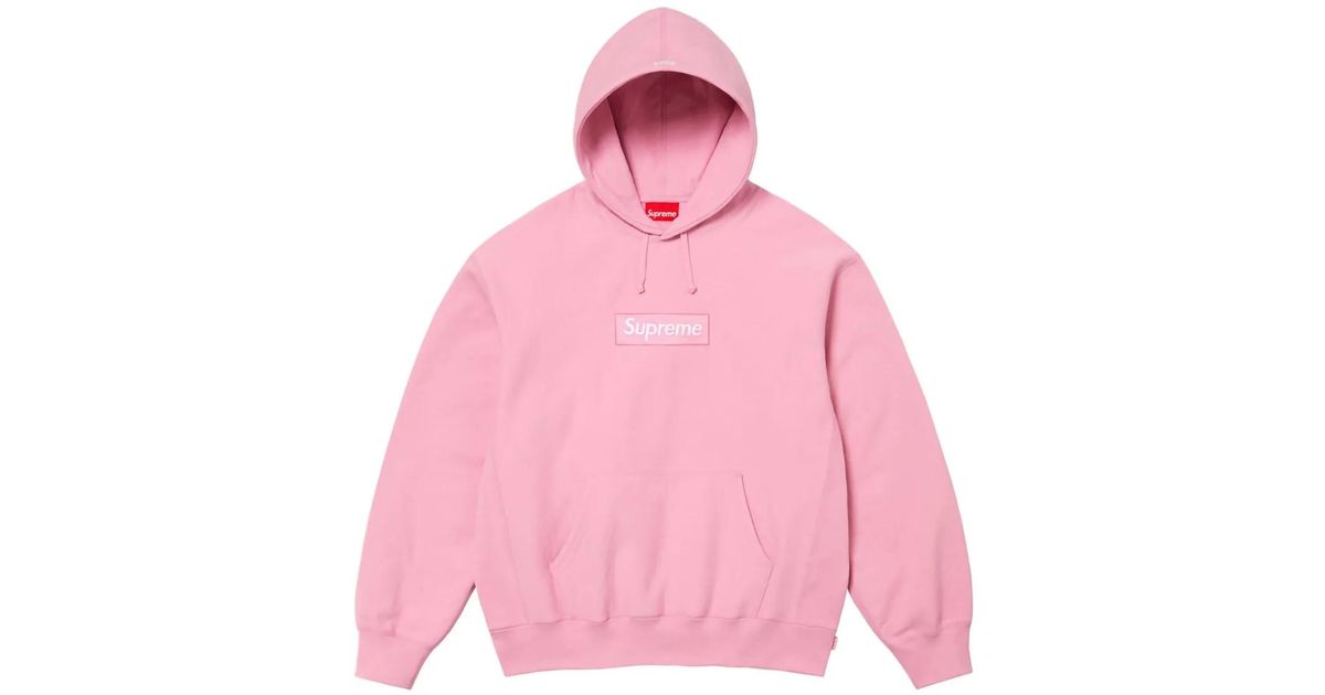 Supreme Box Logo Hoodie in Pink | Lyst