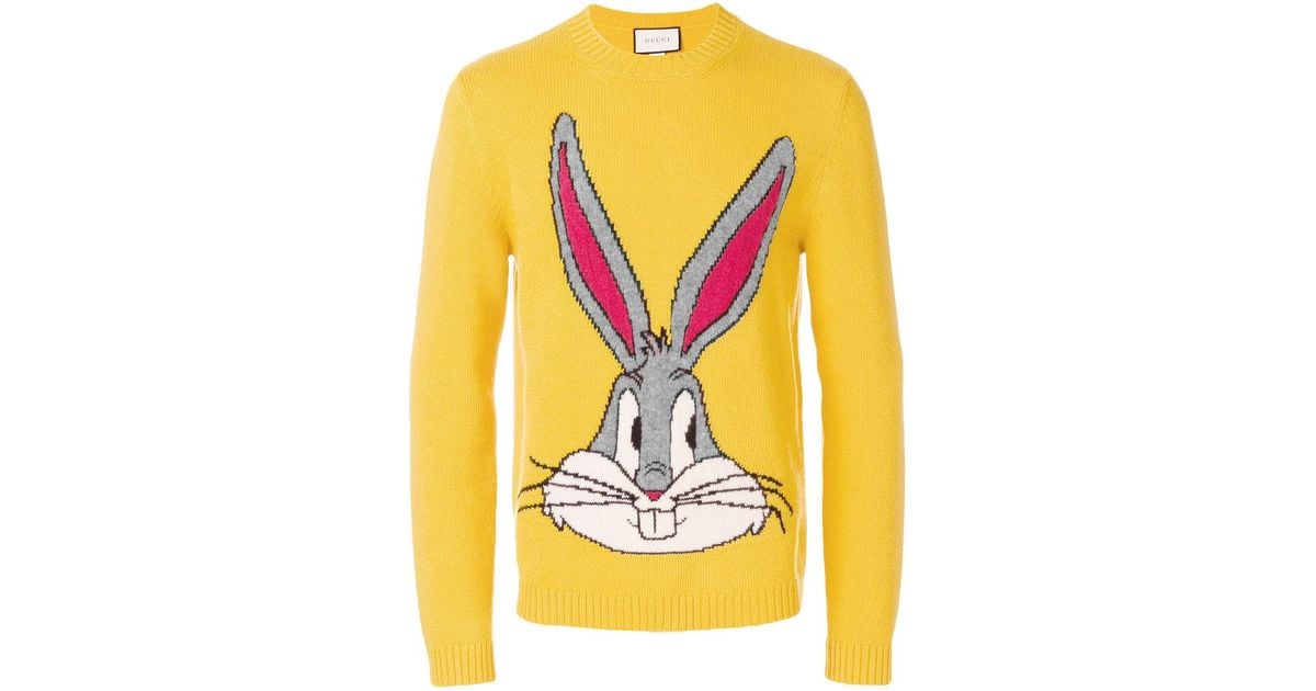Gucci Wool Bugs Bunny Sweater in Yellow 