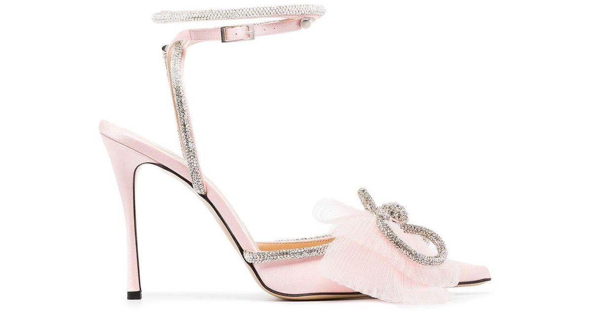 Mach u0026 Mach Double Bow Tulle 110mm Pumps in Pink | Lyst Australia