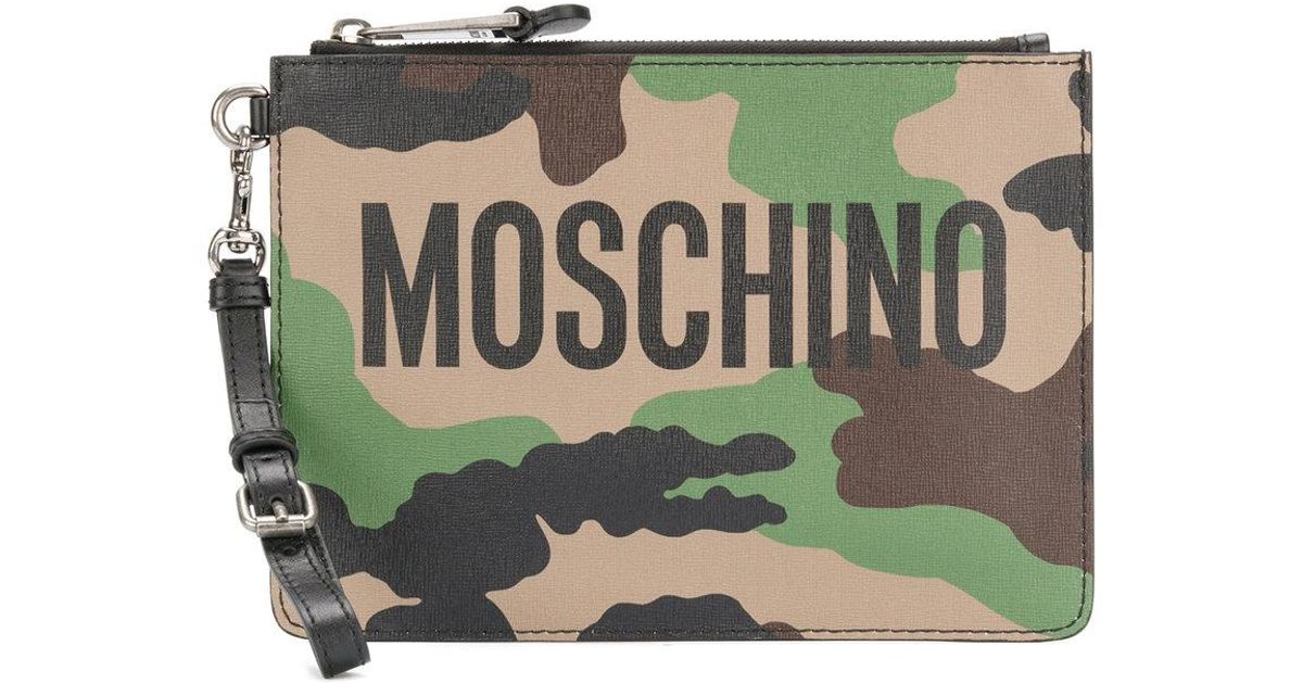Moschino Multicolor Camouflage Clutch Bag