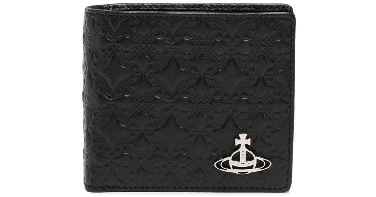 Vivienne Westwood Leather Signature Orb Coinpocket Wallet in Black for