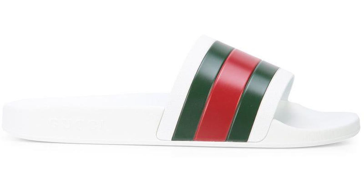 gucci rubber slides white