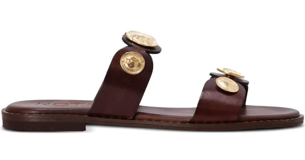 Kotris Sandals Coin-Embellished Leather Sandals in Brown Lyst Canada