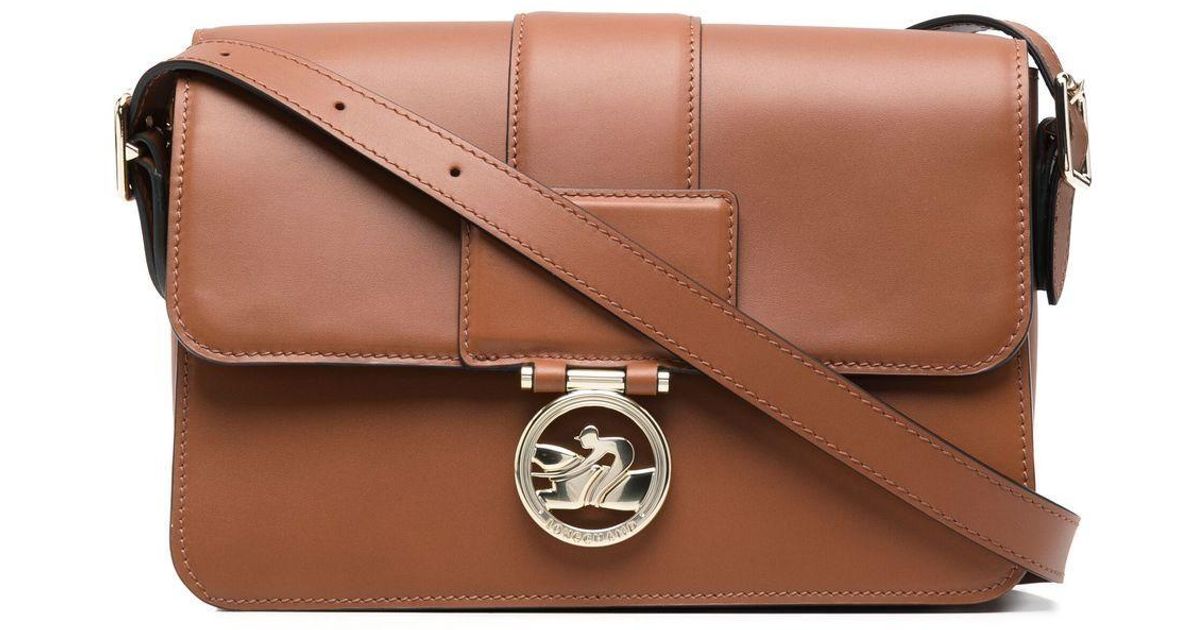 Longchamp Leather Logoplaque Cross Body Bag in Brown Lyst Australia