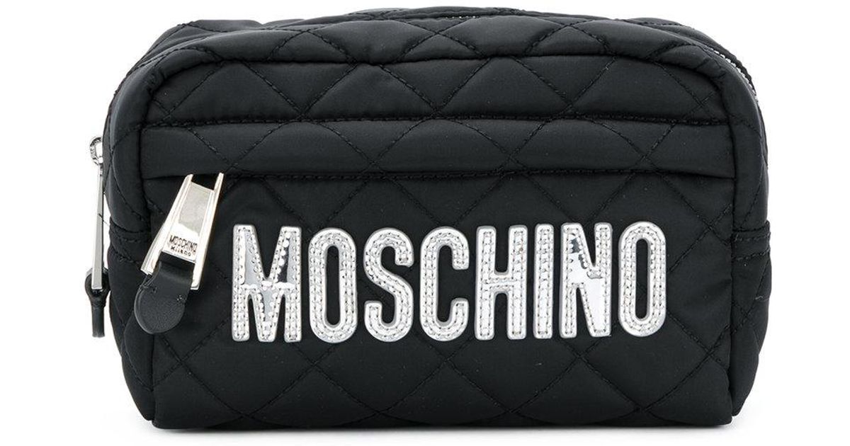 Moschino Quilted Makeup Bag in Black - Lyst