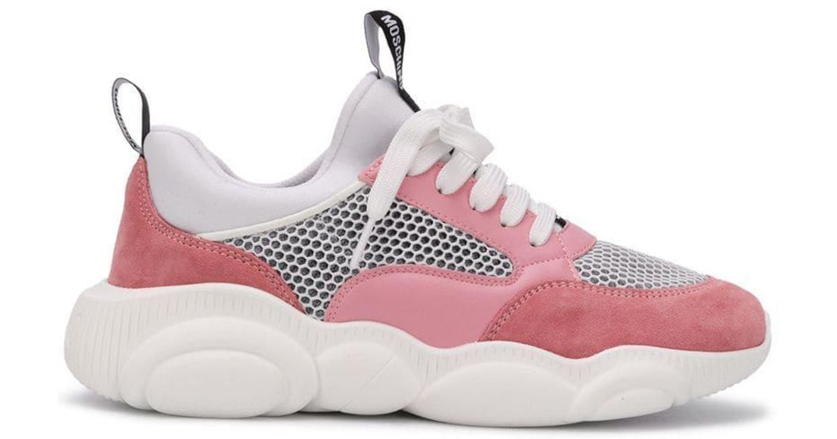 moschino teddy sneakers pink