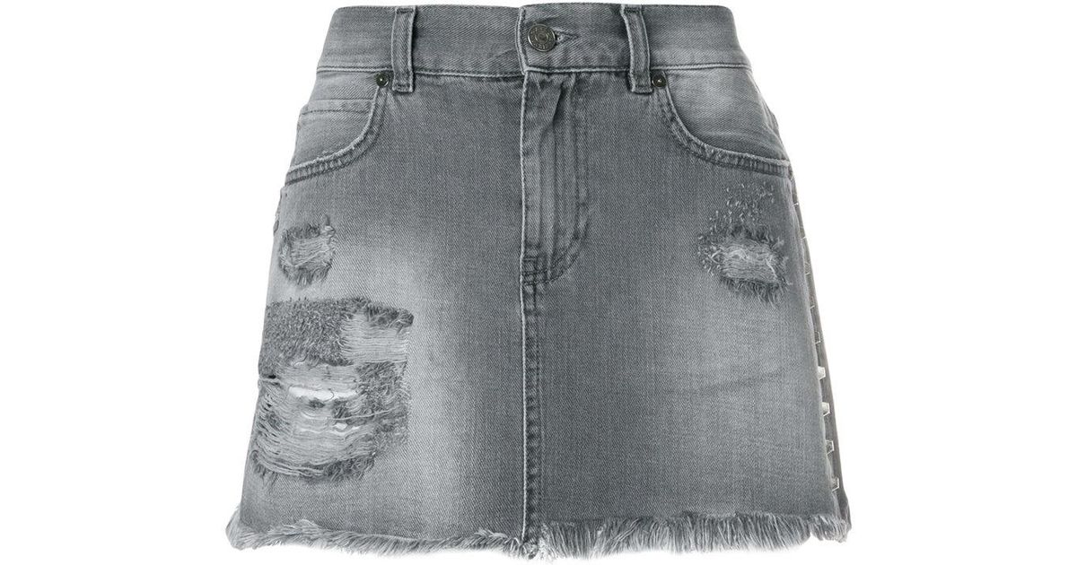 denim skirt grey