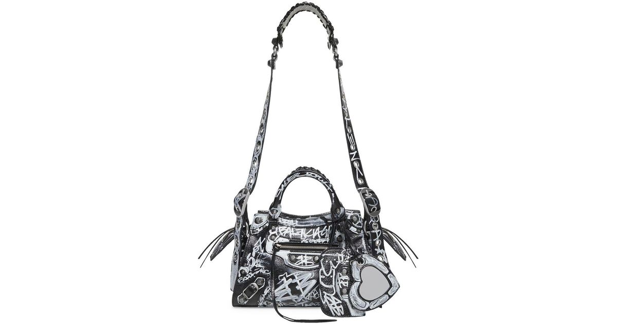 Balenciaga Leather Neo Cagole City Xs Handbag in Black (Metallic) | Lyst