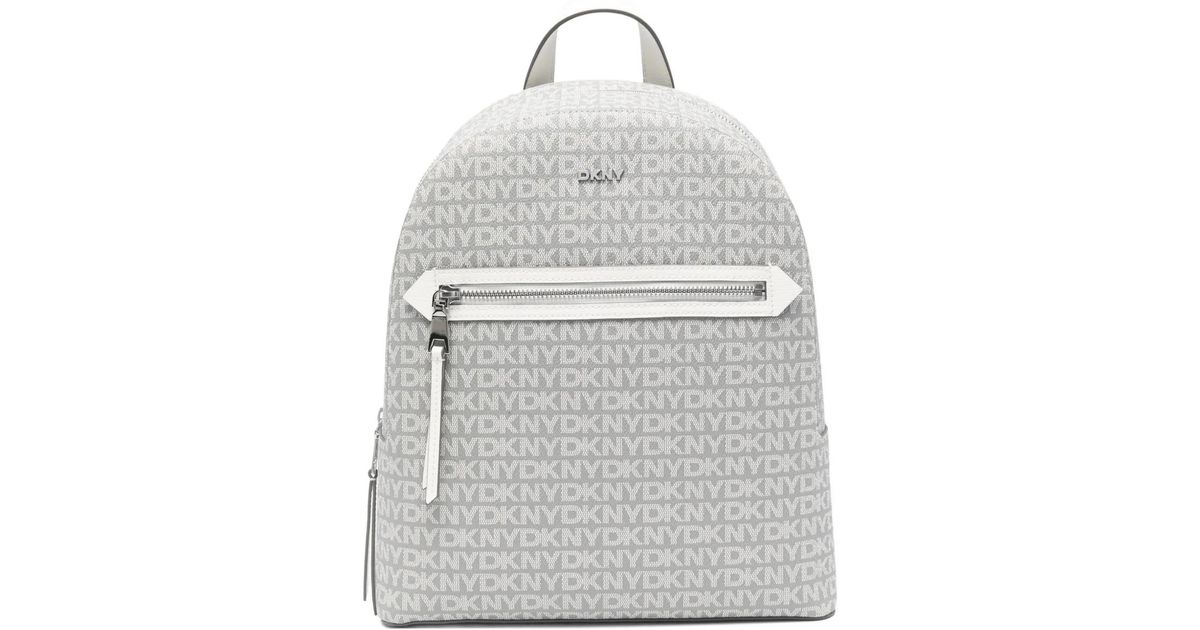 dkny bryant logo mini backpack Medium Backpack Dkny Bryant Backpack DKNY Bryant Top Zip Backpack Leather  Monogram Logo Print Handbag Green
