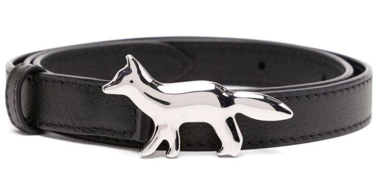Maison Kitsuné Baby Fox Belt in Black | Lyst
