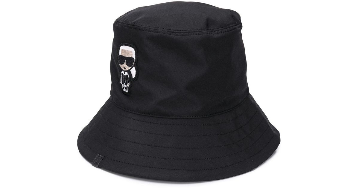 Karl Lagerfeld K/ikonik Bucket Hat in Black | Lyst