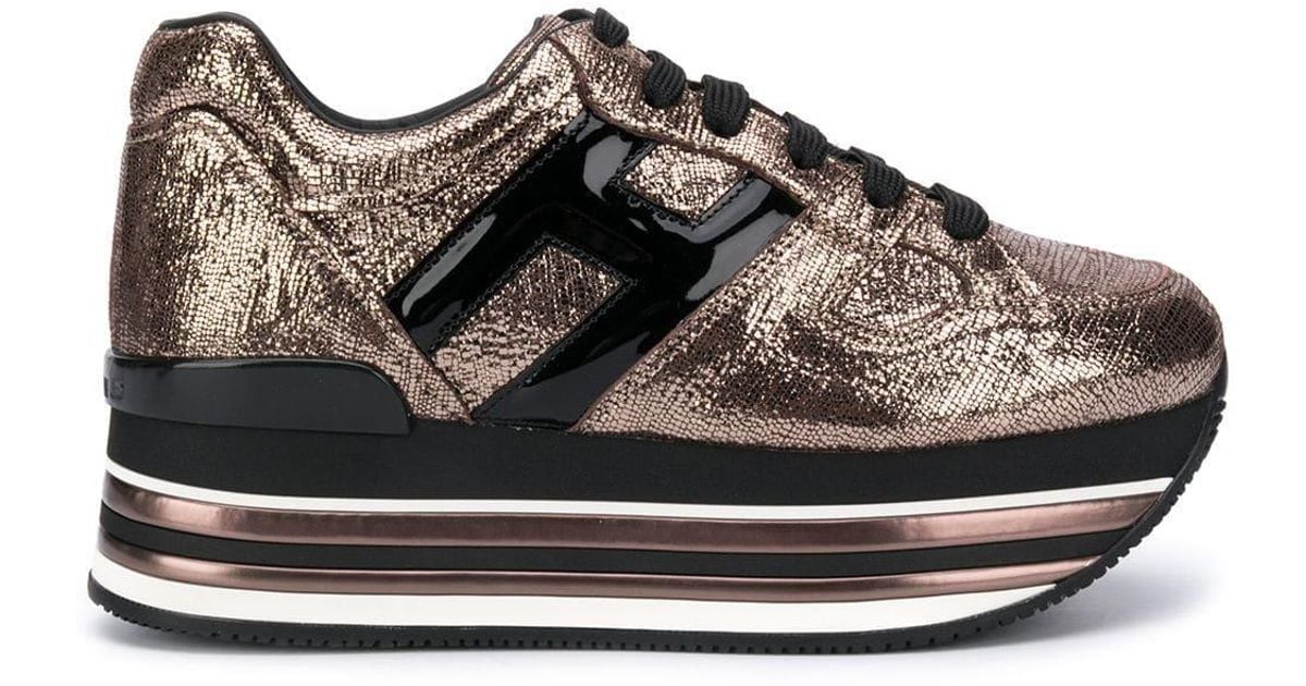 Hogan Leather Maxi H222 Sneakers in Gold (Metallic) - Save 12% - Lyst