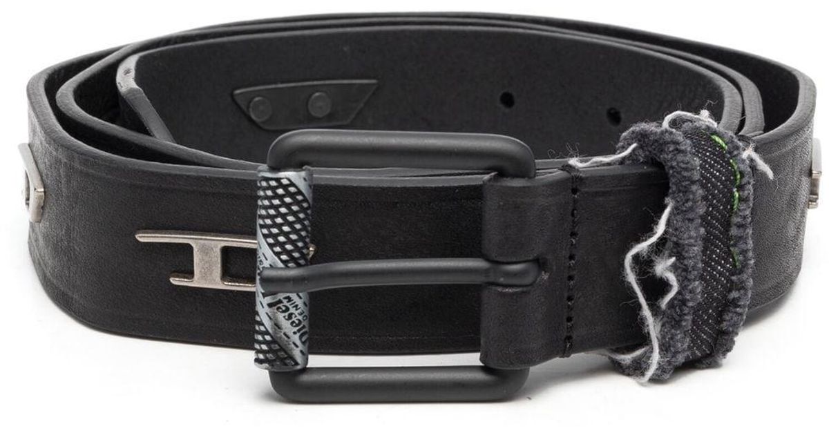 DIESEL Logostudded Leather Belt in Black for Men Lyst