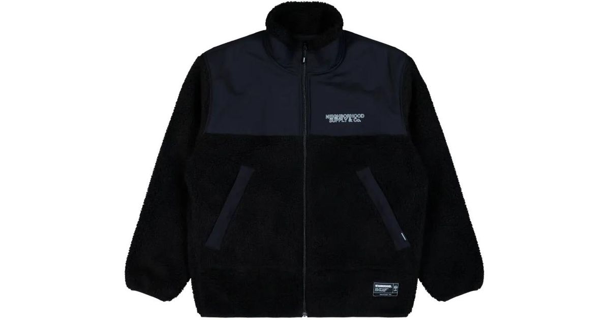 メンズ Neighborhood フリース ジップアップ ジャケット ブラック | Lyst