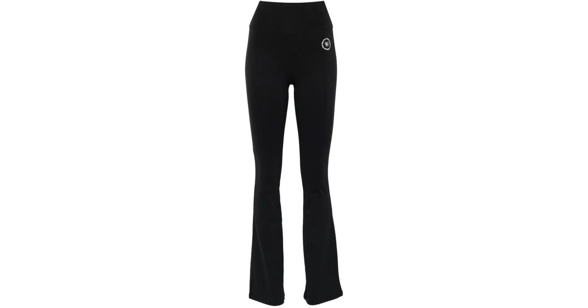 Sporty & Rich Srhwc Logo Flared-Hem Leggings in Black | Lyst