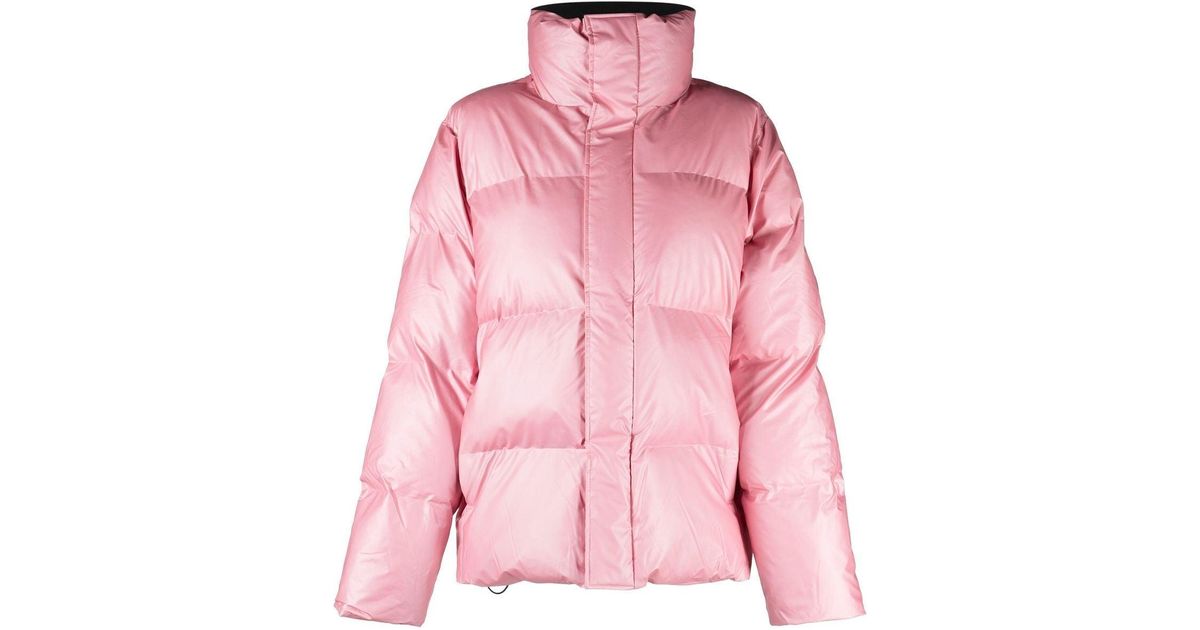Rains Logopatch Puffer Jacket in Pink Lyst