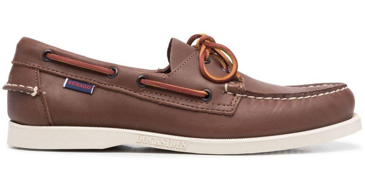 Sebago Leather Docksides 20mm Boat Shoes in Brown for Men Lyst UK