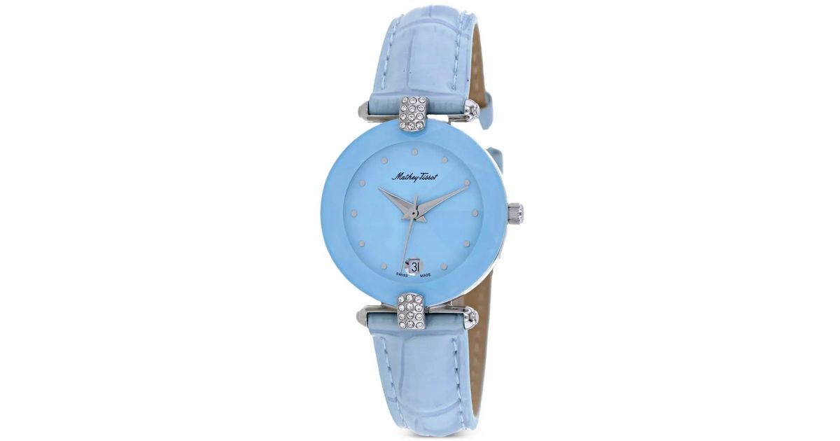 Pyramide Watch Mathey-Tissot Montre Pyramide Mm À Ornements En Cristal in Blue | Lyst