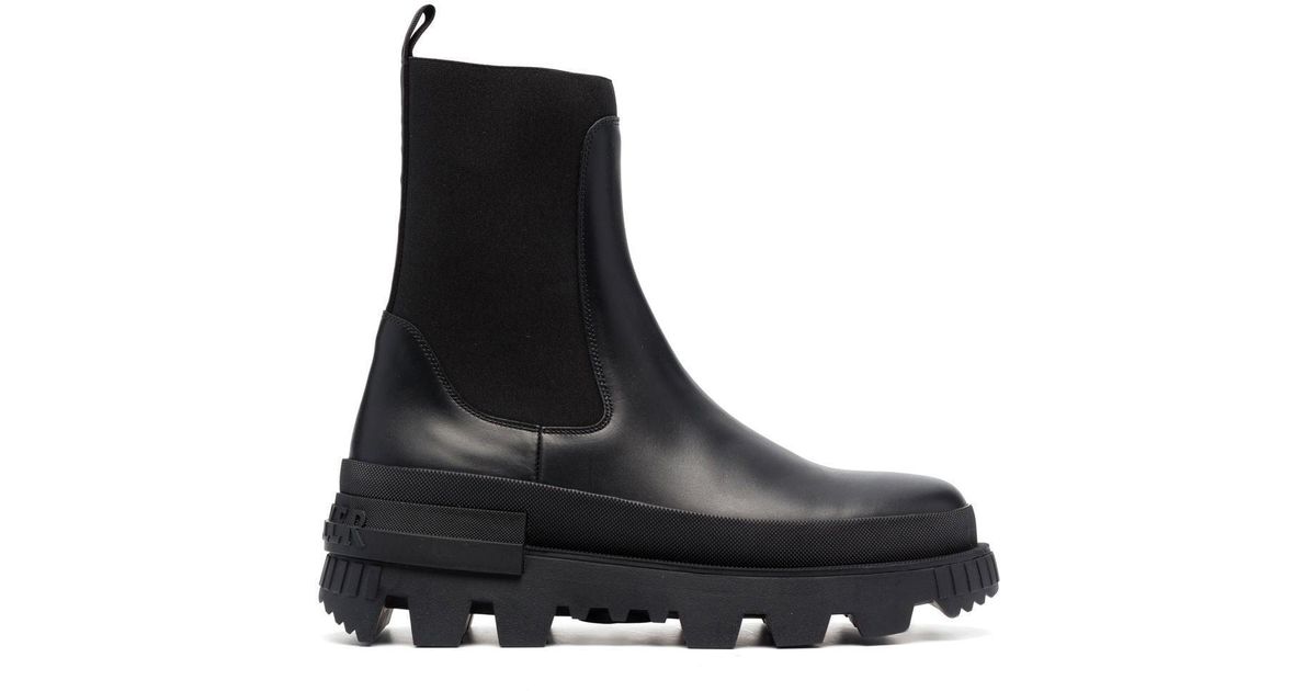 Moncler Neue Leather Chelsea Boots in Black for Men - Save 11% | Lyst UK