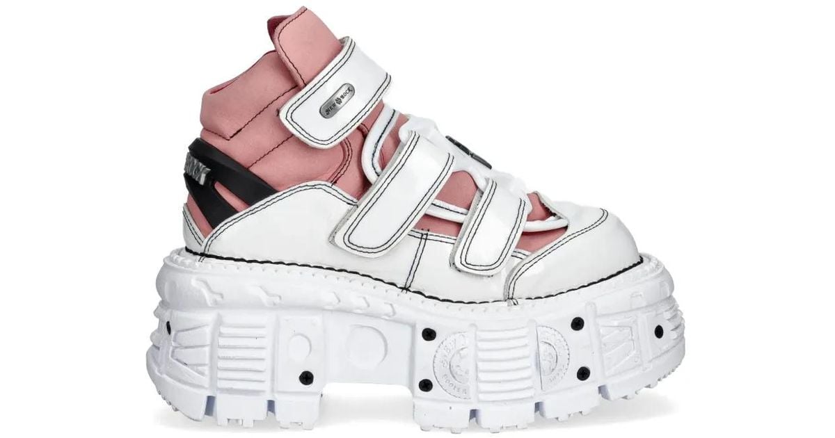 New Rock M-Tank008-C6 Platform Strap Boots in White | Lyst