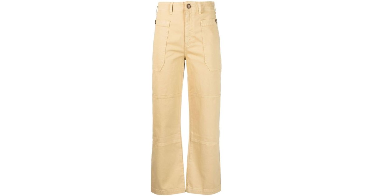 FRAME Straight-leg Utility Trousers in Natural | Lyst