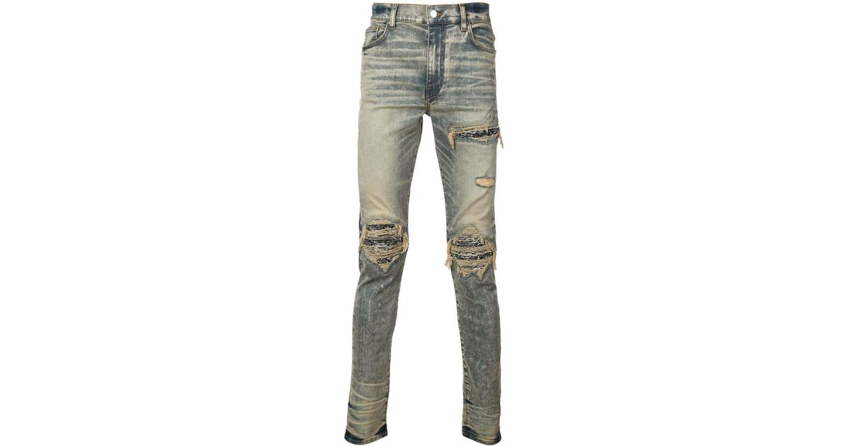 Amiri Mx1 Bandana Cotton Blend Jeans Dirty Indigo in Blue for Men