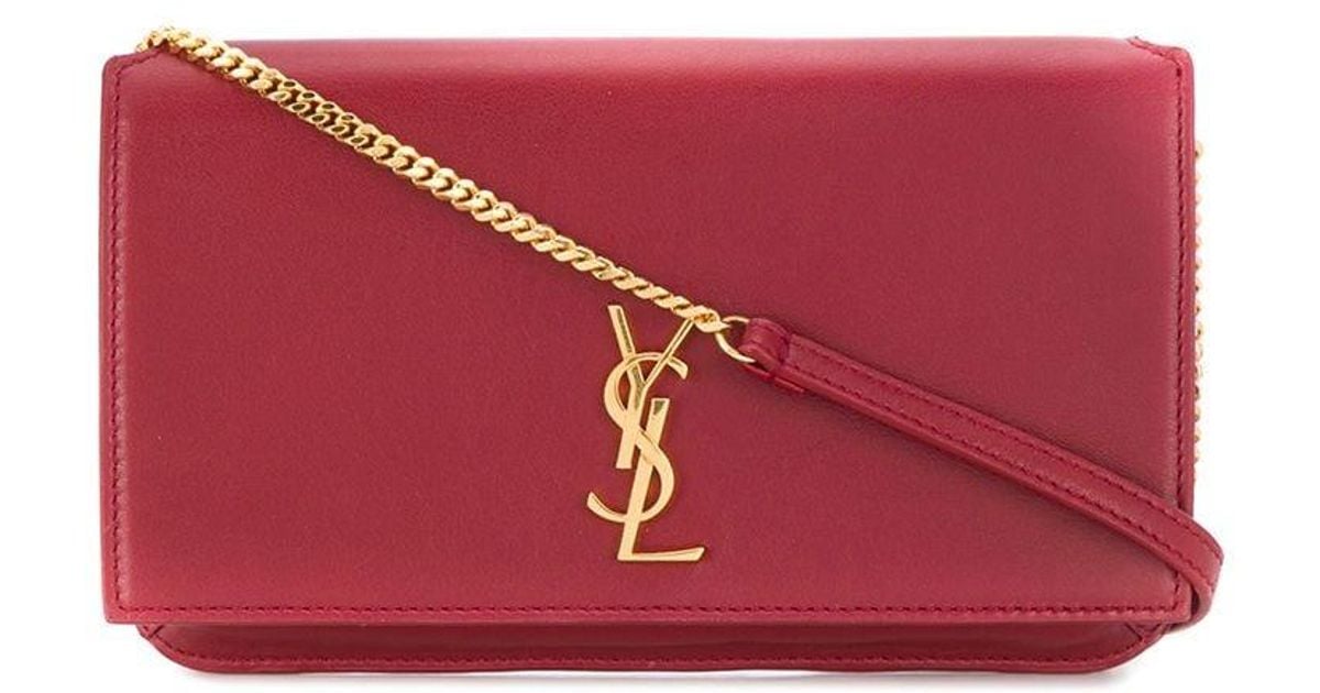 Saint Laurent Monogram Phone Holder Bag in Red Lyst
