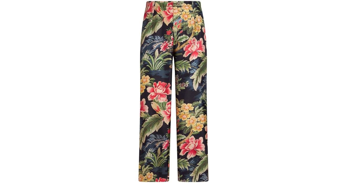 メンズ Etro フローラル シルクパンツ ブルー | Lyst