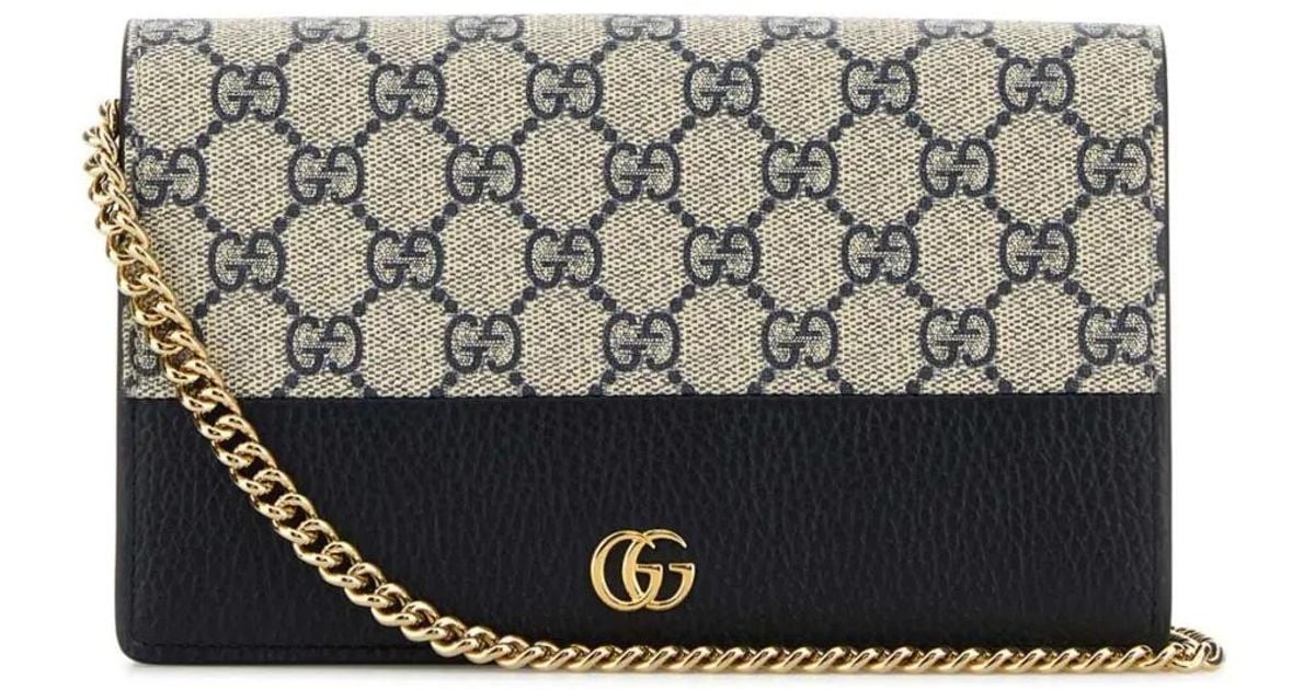 Gucci Gg Marmont Clutch in Gray | Lyst
