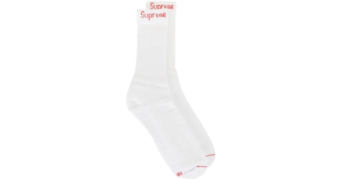 white supreme socks