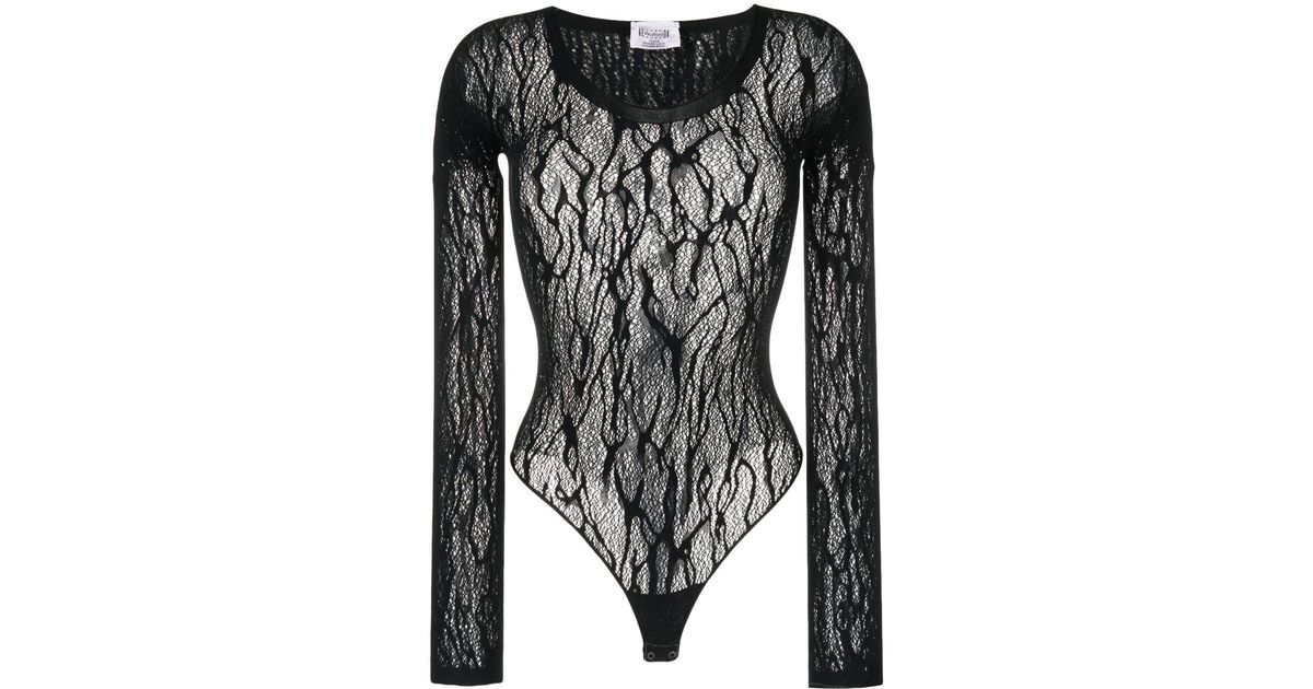 Wolford Snake Lace String Bodysuit in Black | Lyst