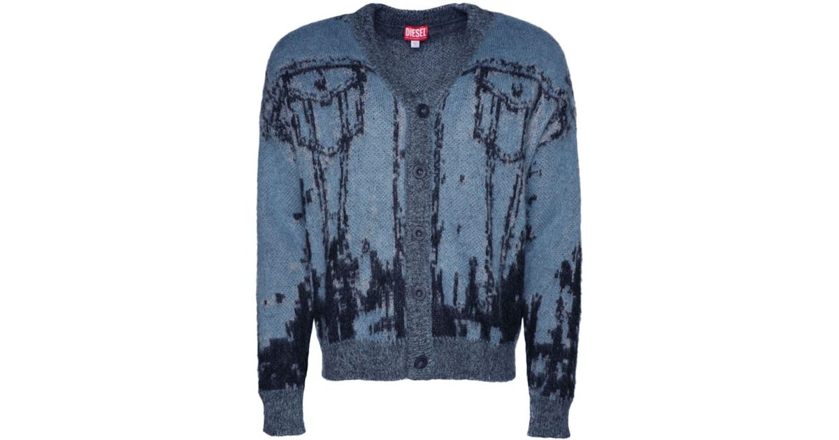 MCQ graphic pattern-intarsia cardigan - Grey