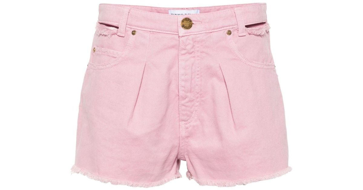Pink distressed shorts sales