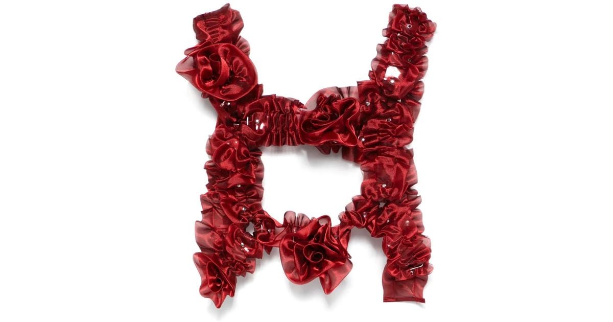 Noir Kei Ninomiya X Comme Des Garçons Flower-Appliqué Harness in