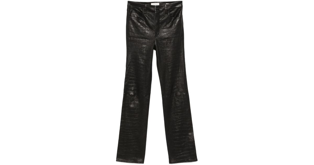 FRAME Skinny Leather Trousers in Black Lyst UK